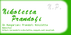 nikoletta prandofi business card